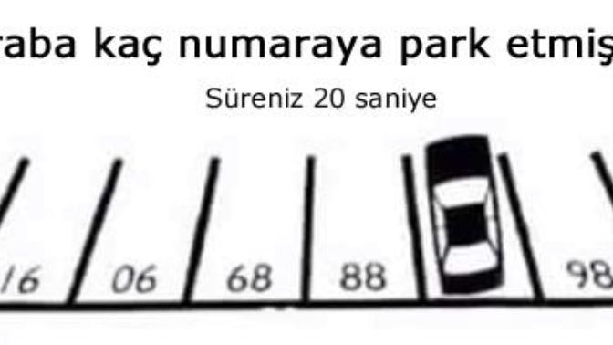 Zeka sorusu: araba kaç numaraya park etmiştir?