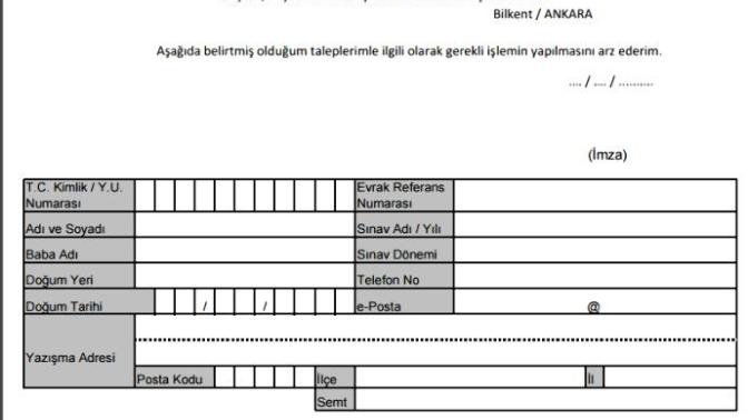 Ösym ye dilekçe göndericem yazışma adresinde posta kodu, il, semt gibi yerlere nereyi yazıcam ösym adres bilgilerini mi?