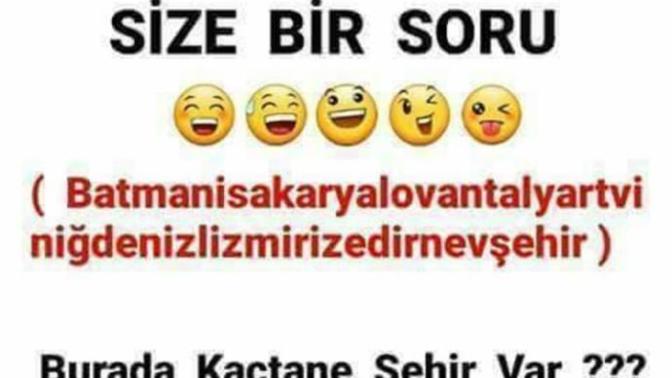 Burda kaç şehir var?