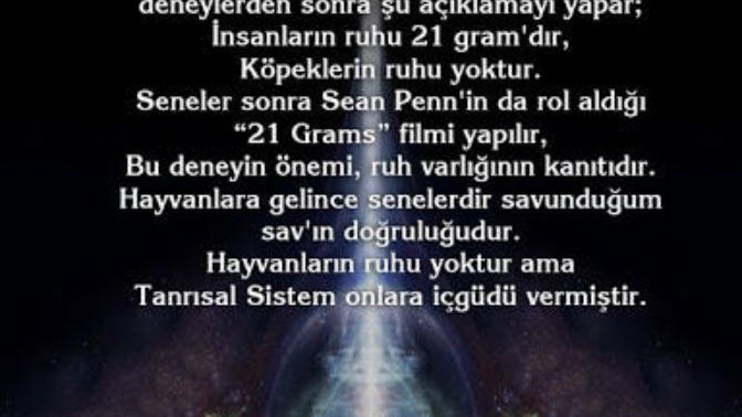 Ruhun bir ağırlığı olduğuna inanıyor musunuz?