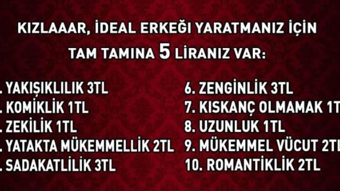 5 Lira Bütçeyle Hayalinizdeki Erkeği veya Kadını Yapabilecek misiniz?