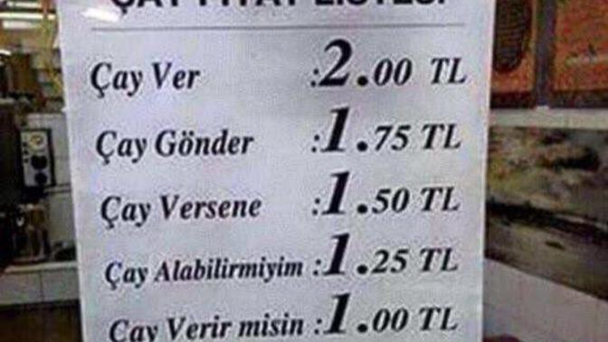 Çay isteyen var mı?