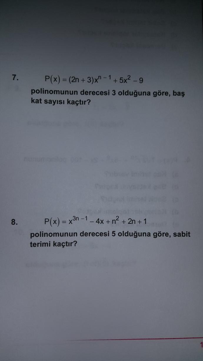 Polinomlardan anlayan var mı lütfen yardım edin?