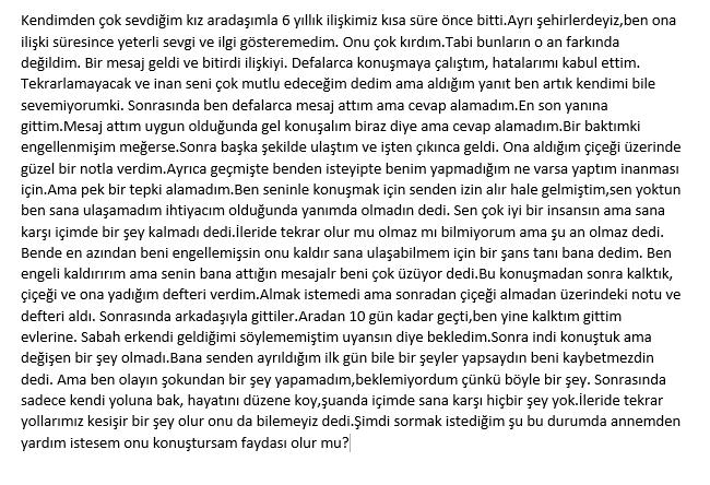 Ayrılan sevgiliyle barışmak için anneden yardım istemek?