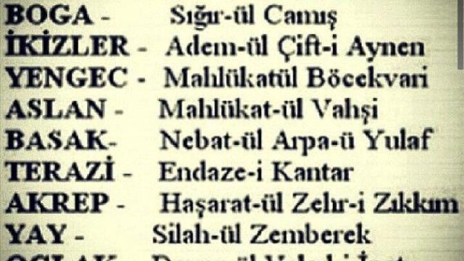 Arapçada burç isimleri?