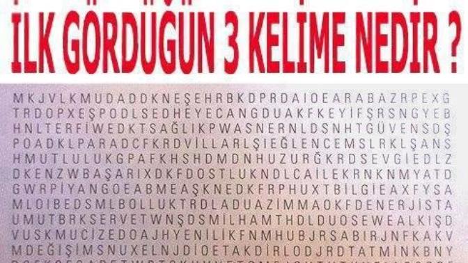 İlk gördüğünüz ilk 3 kelime hangisi?