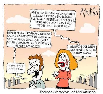 Sevgiliniz / eşiniz size sebepsiz tokat atsa tepkiniz ne olur? 