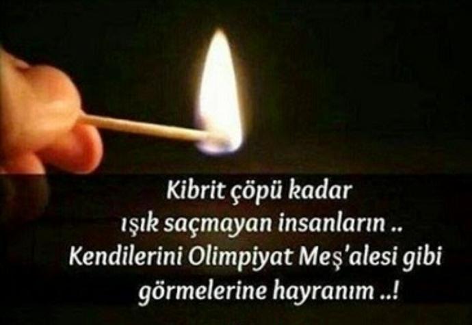 ‘Kibrit çöpü kadar ışık saçmayan insanların, kendilerini olimpiyat meşalesi gibi görmeleri’ hakkında ne düşünüyorsunuz?
