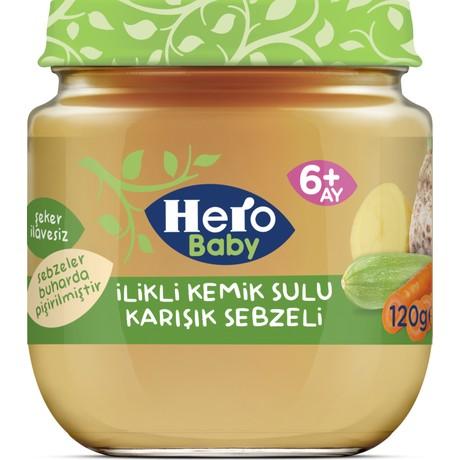 Hero Baby İlikli Kemik Sulu Karışık Sebzeli Kavanoz Mama