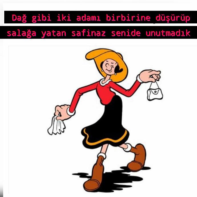 Dağgibi iki adamı birbirine düşürüp salağa yatan safinaz , senide unutmadık.Cizgifilm kahramanlrndan hatırladiklarnz😉?