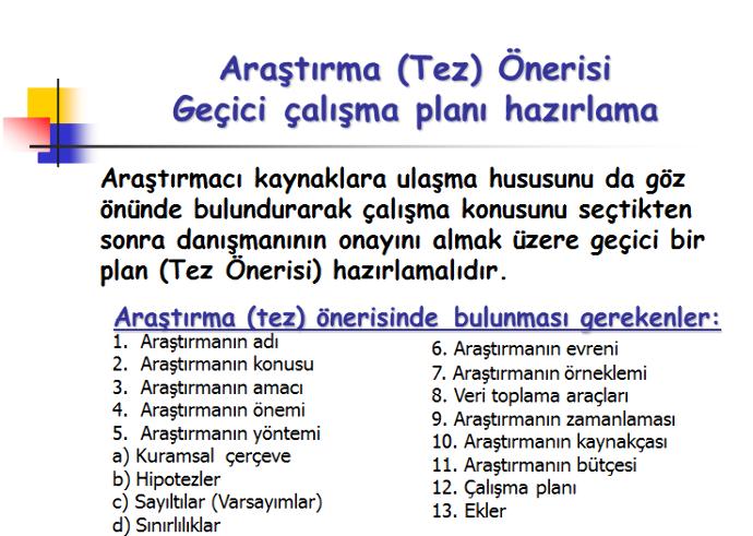 Araştırma Yöntem ve Teknikleri uygun tez önerisi bulmam gerek?
