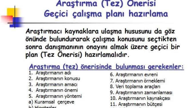 Araştırma Yöntem ve Teknikleri uygun tez önerisi bulmam gerek?