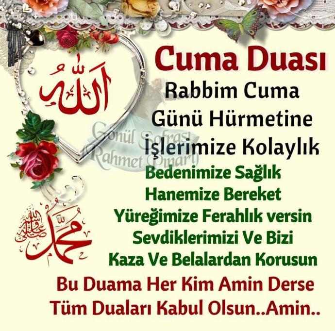 Allah ın rahmeti ve bereketi üzerinize olsun. Cuma duası ettinizmi ?