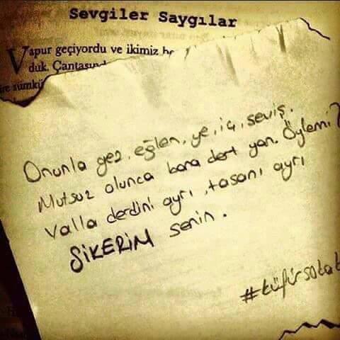 onunla gez.eylen.ye.iç.seviş.mutsuz olunca ban dert yan öylemi.?