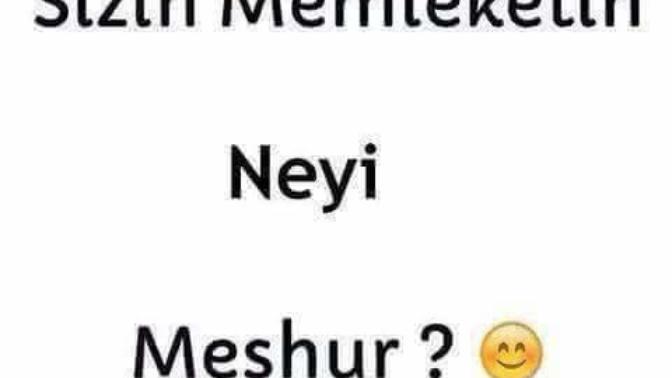 Sizin memleketin neyi meşhur?