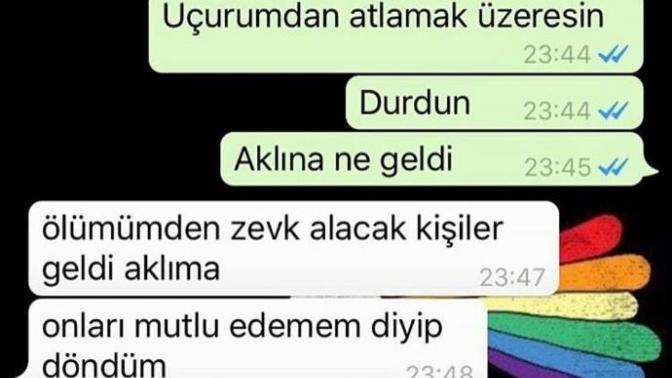 Uçurumdan atlamak üzeresin, durdun. Aklına ne geldi?