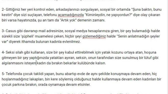 Hangi kadınlarla evlenilmez? :) Bence detaydakilerle. Sizce?