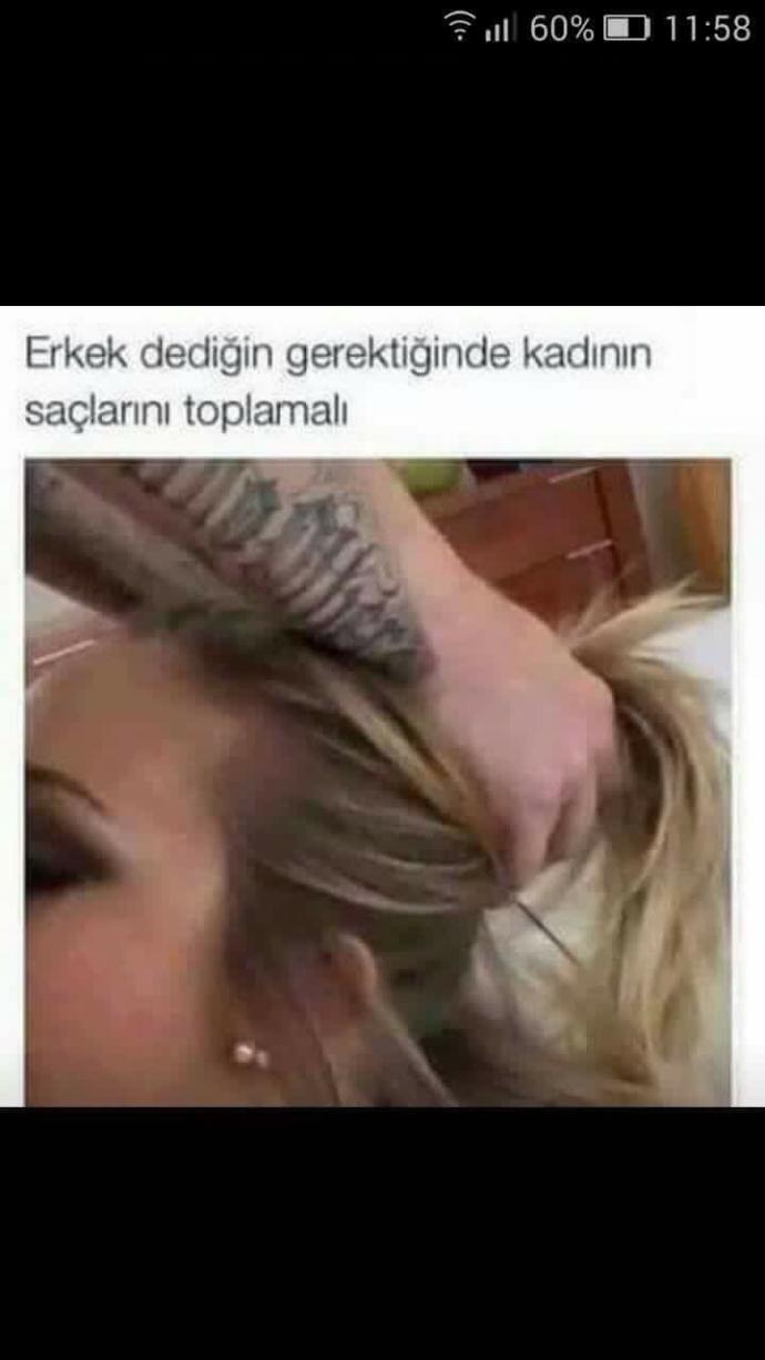 Sizcede erkek dediğin gerektiğinde kadınının saçlarını toplamalı mı ?