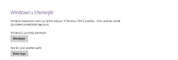Arkadaşlar Windows lisans sürem bitiyormuş ne olur ? 