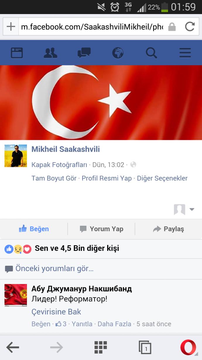 Facebook'ta Kapak Fotoğrafını Türk Bayrağı yapan  Mihail Saakaşvili'yi tanıyor musunuz?