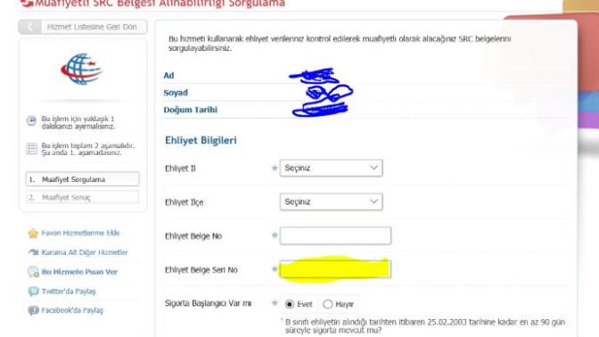 Ehliyet seri no?