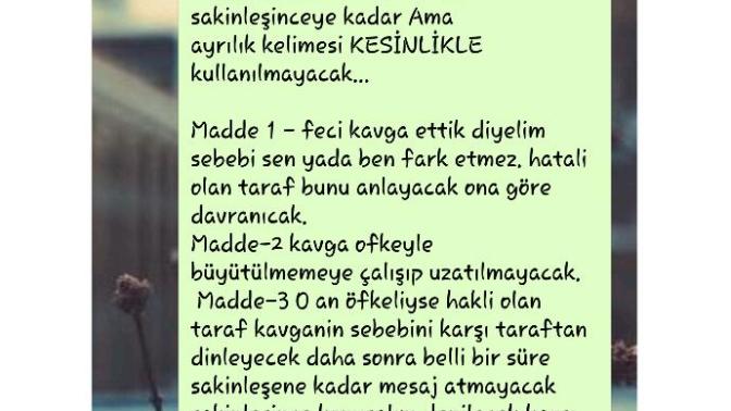 Sevgilimle yaptığım sözleşme?