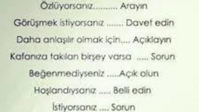 Ozlediginiz biri var ama yapabileceginiz bir sey yok dimi?