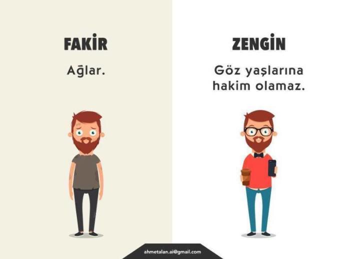 Zengin ile Fakir arasındaki en büyük fark nedir :) En iyi cevaba EİG?