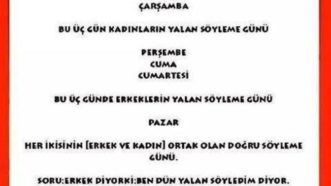 Ks. nin zeka seviyesini olcmek haddimize  değil  ama gercekten beyin yakan  bir  soru :) ?