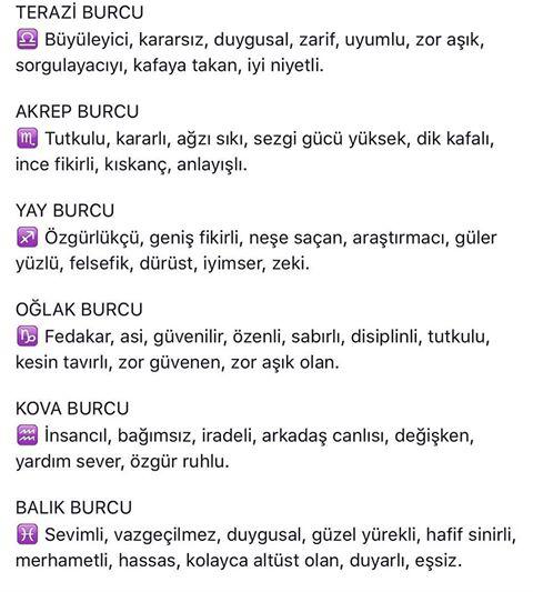 Burçlarin Özellikleri 😄😄?