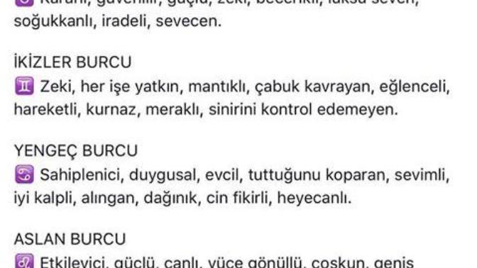 Burçlarin Özellikleri 😄😄?