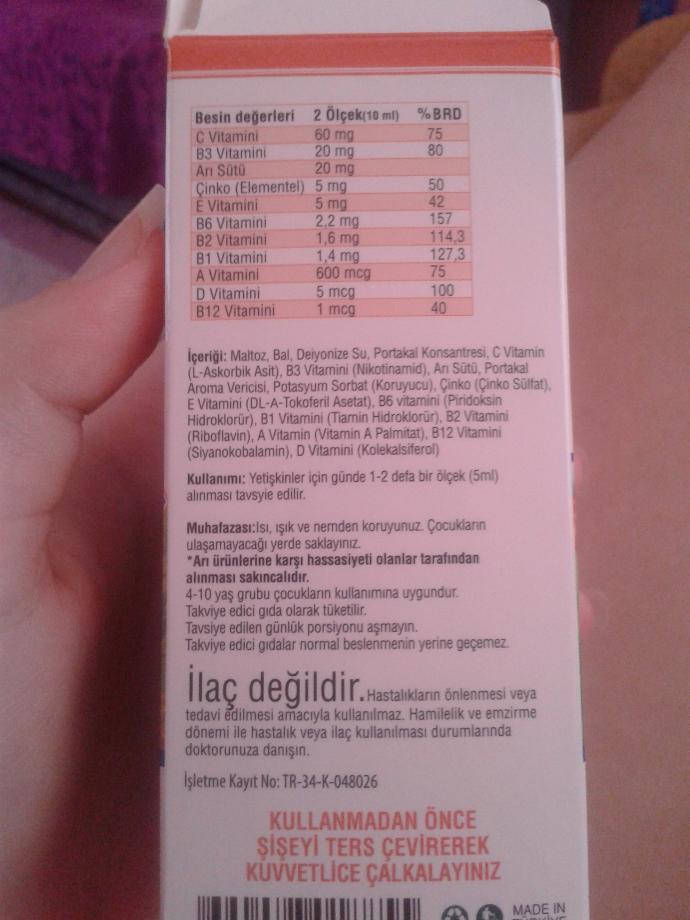 Marketten aldığım bu vitamin kilo aldırır mı?