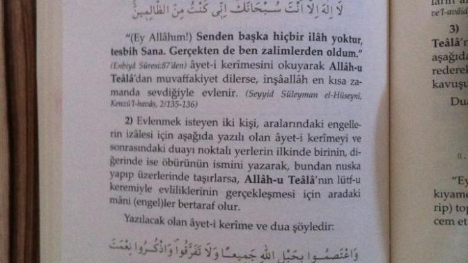 Sevdigin kisiyle kavusmak icin dua?