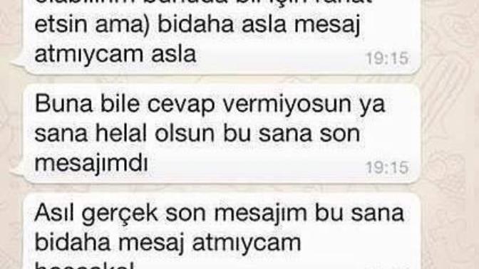 Mesajı uzatmayı sevenler için : ) Hahha bu sana son mesajım : D Bitmedi de bitmedi : D bitmez : D sizce biter mi yorum?