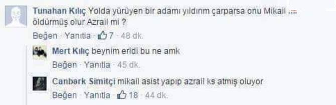 Yolda yürüdüğünüz zaman yıldırım çarpıp ölseniz sizi kim öldürmüş oluyor ? Azrail mi Mikail mi ?