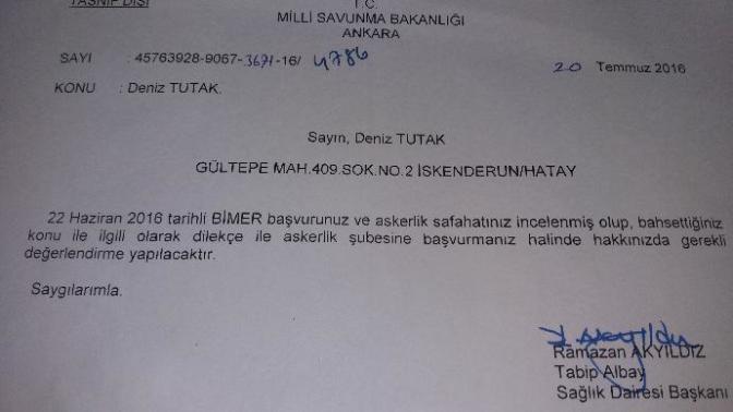 ASKERİYE evime bu DİLEKCEYI gönderdi. Ne demek bu?