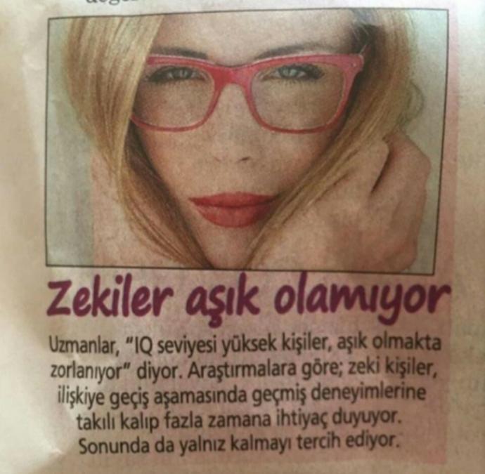Zekiler aşık olamıyor? Bu konuda ne düşünüyorsunuz?