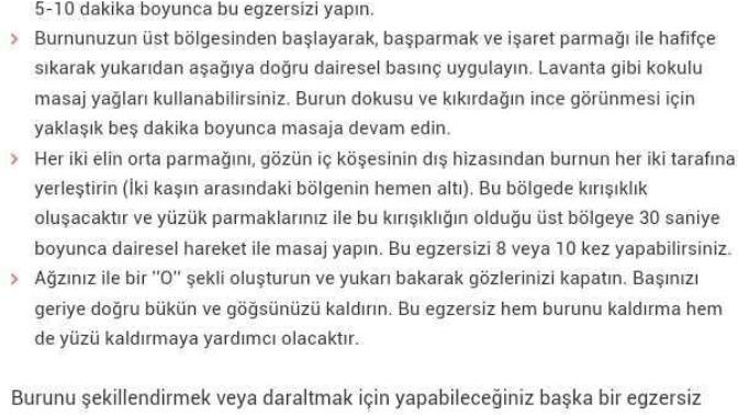 Burun küçültme egzersizleri yapan var mı?