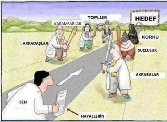 Hedefe giden yolda önünüze çıkan engeller aştınız mı?