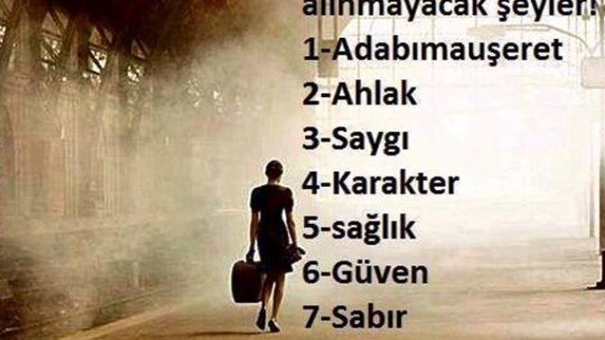 "Parayla satın alamayacağınız" ilk 3 hangisi 😇🌹?