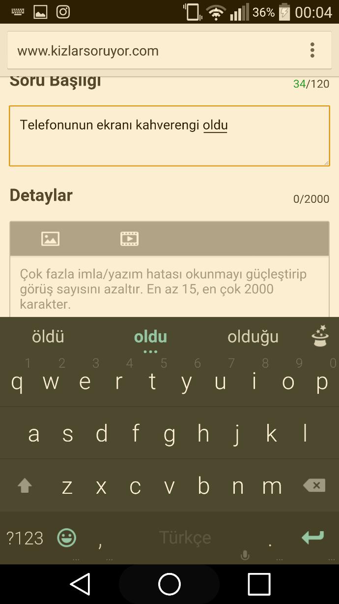 Telefonunun ekranı kahverengi oldu acil yardım ! ?