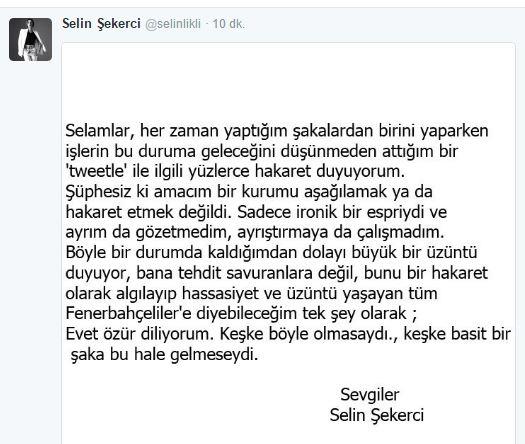 Selin Şekerci'nin Fenerbahçe - Hello Kitty anlaşmasına yorumu hakkında ne düşünüyorsunuz?