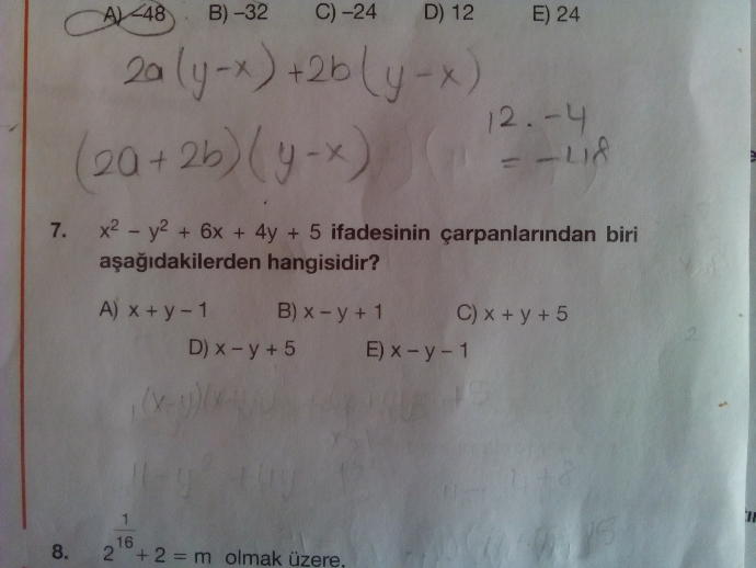 ifadesinin çarpanlarından biri hangisidir tarzı soruları nasıl yapıyoruz yardımcı olur musunuz arkadaşlar? Soru Ekte?