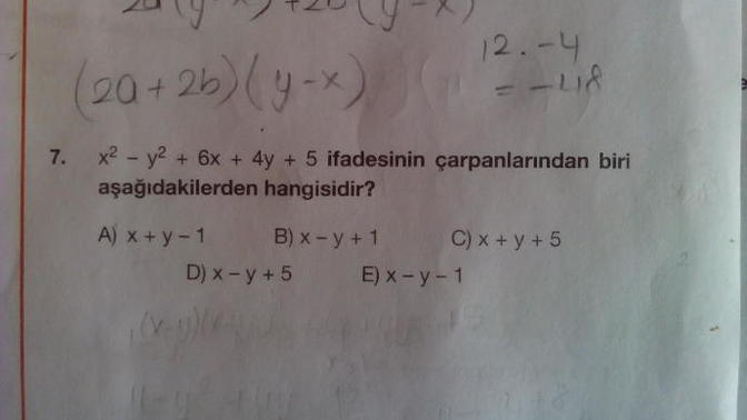 İfadesinin çarpanlarından biri hangisidir tarzı soruları nasıl yapıyoruz yardımcı olur musunuz arkadaşlar? Soru Ekte?
