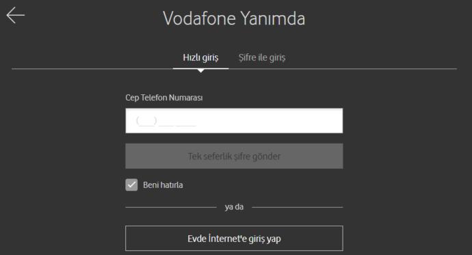 Vodafone Yanımda arama geçmişi