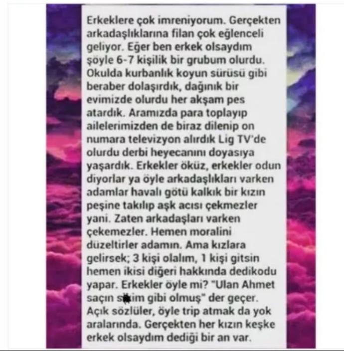 Kızlar hiç keşke erkek olsaydım dediniz mi?