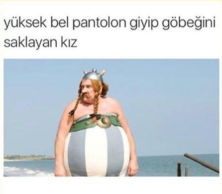 Yüksek bel pantolon giyip göbeğini gizlemeye çalışan kızlar .. Nasıl göründüğünüzü merak ediyorsanız cevap fotoda ?