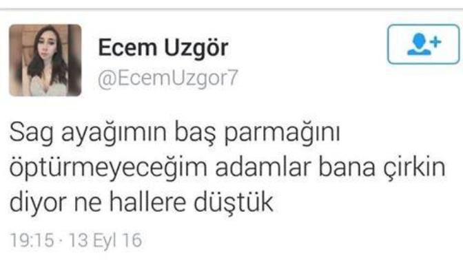 Ecem Uzgör'ün sağ ayak baş parmağını öptürmemesine gelen yanıt geldi gördünüz mü?