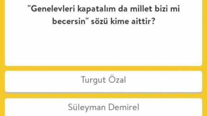 Bu genel kültür sorusunun cevabı nedir :) ?