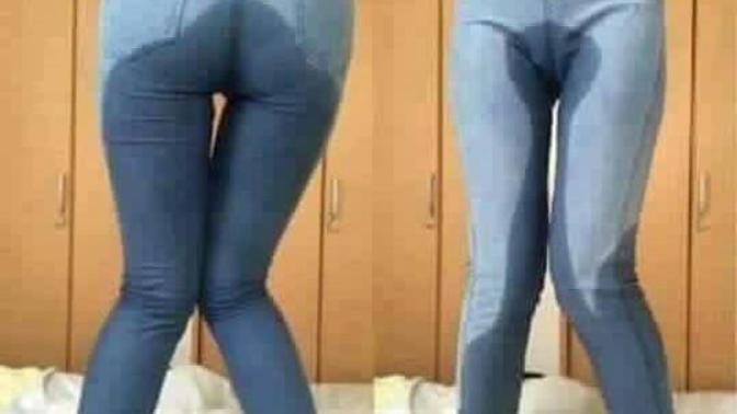 Sidik li görünümlü pantolon😀😂😂 Kızlar bu pantolonu giyer misiniz?